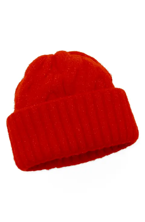 Red Pom Beanie